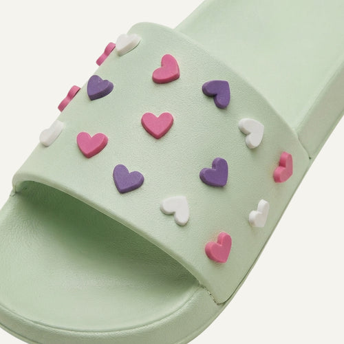 Chancla Corazones Verde Menta